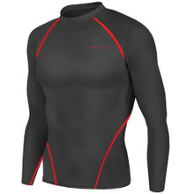 New Mens Compression Thermal Top Long Sleeve Skins Black Red Take 5