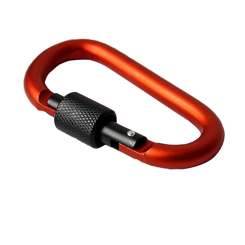 SET Aluminum Screw Locking Carabiner Outdoor D Ring Hook Clip Keychain Camping