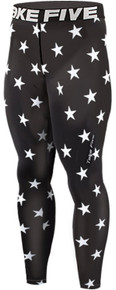 Ladies Compression Pants Black Star | Spandex Yoga Long Tights Take 5 