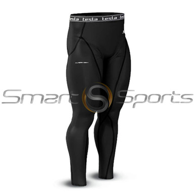 Mens Compression Long Pants Base Layer Skin Tight Tesla Black