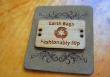 2-stage mounted bamboo and imitation leather clothing label