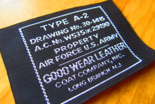 Vintage woven clothing label