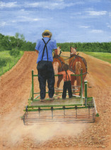 Teaching the Boy - 9x12 giclee' on paper by George Inslee, unframed