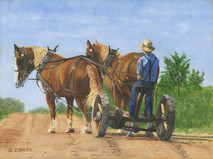 Sampson, Cyrus and Levi - 12x9 original oil on canvas by George Inslee, unframed