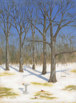Waiting for Spring - 9x12 original oil on canvas by George Inslee, unframed