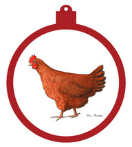 Rhode Island Red Hen Ornament