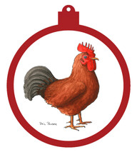 Rhode Island Red Rooster Ornament