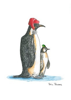 penguins in hats