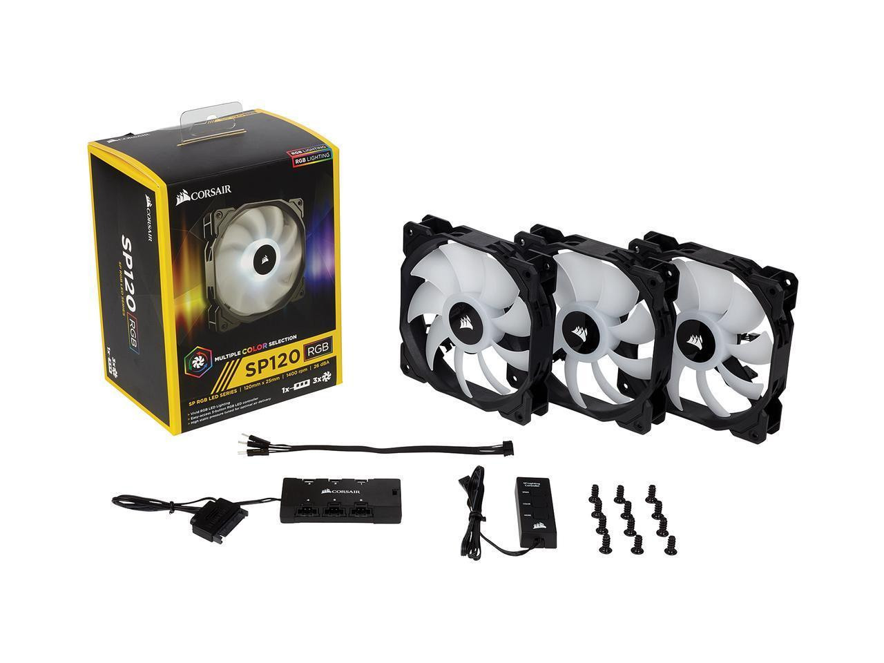 Corsair Sp120 Rgb Led High Performance 120mm Fan 120mm Rgb Led Fan Triple Pack With Lighting Node Core Fans Cooling Aliexpress