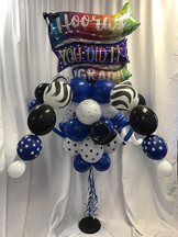 Graduation-Hooray you Did It Grad Balloon Bouquet Pole [Customize with School Colors]