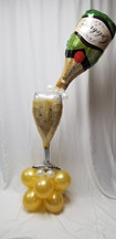 Glass with Poured  Champagne
