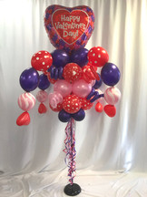 Happy Valentine's Day Red and Purple Heart Pole