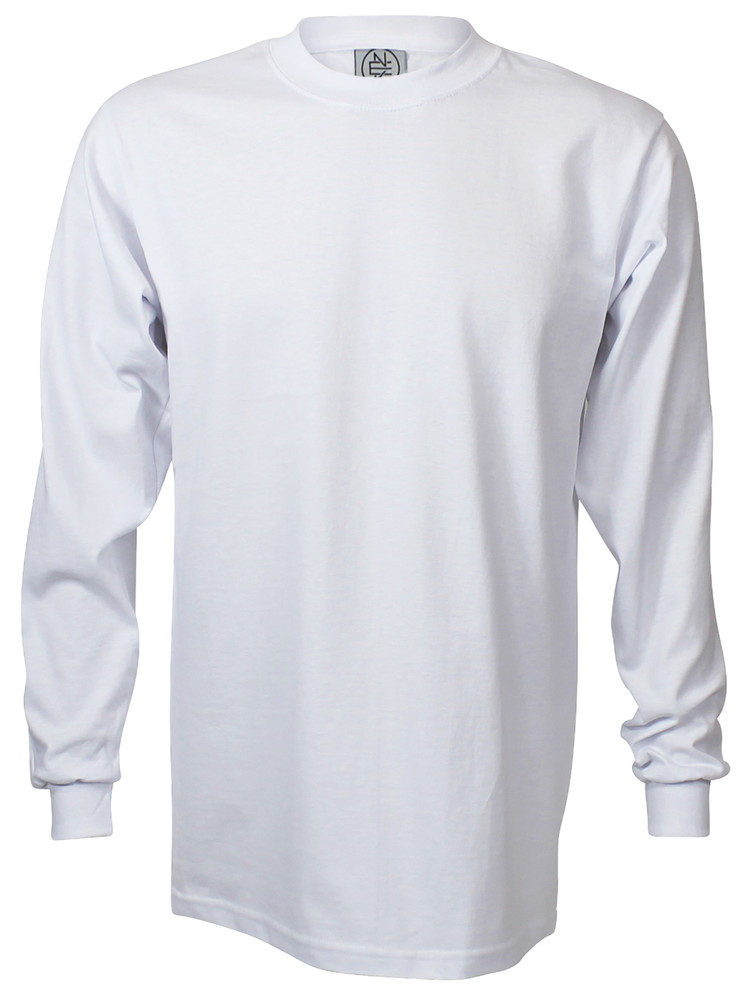 White premium heavyweight long sleeve t-shirt from Enkalda.com