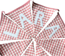 Personalised Pink Gingham bunting 