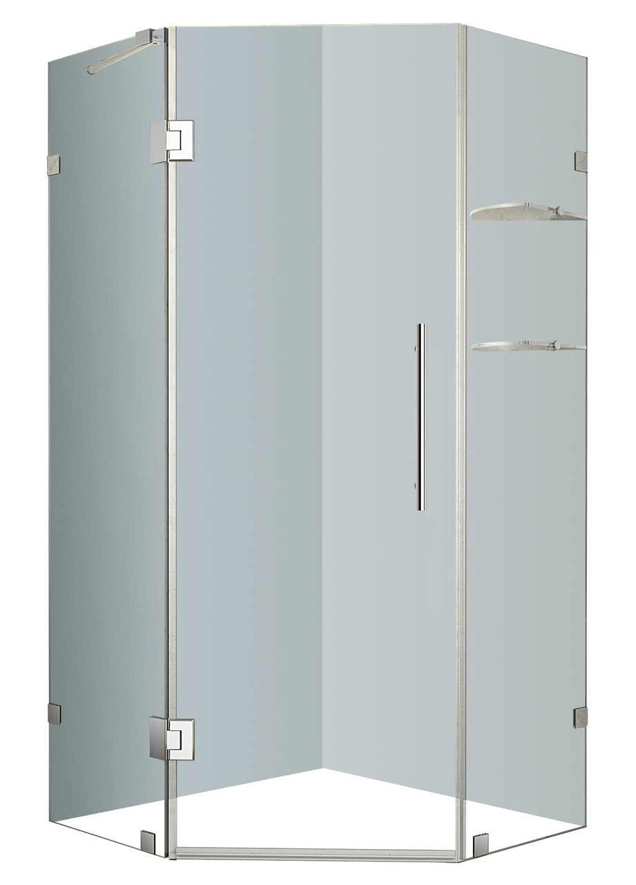 Neoscape Sen991 Neoscape Gs Completely Frameless Neo Angle Shower Enclosure With Shelves
