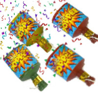 Pull the string - they make a loud boom as confetti flies out. 
*Do not shoot at anyone's face.