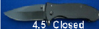 Black 4.5" Linner Lock Assisted Opening Folder Knife.  440 Stainless steel blade with black handle.  4.5" Closed