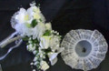 White Lace Bouquet Holder (set of 3)