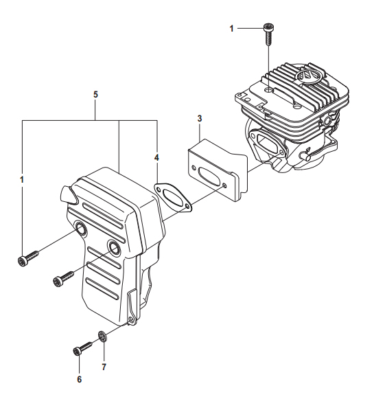 Muffler Assembly Screw | Partner K750, Husqvarna K760, K960, K970 | 503