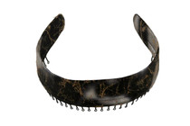 Headband - Weathered Black Leather Sliver Paint