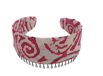 Headband - Tie Dye Pattern in White and Pink Scarf Look