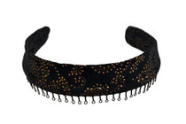 Headband - Black with Gold Dot Design