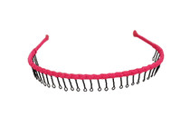 Headband - Dark Pink Satin Ribbon Wrapped