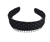 Headband - Black with White Polka Dot