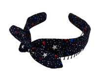 Headband - Patriotic Red, White and Blue with a Bow "Faux Tie"