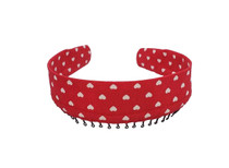 Headband - Red With White Hearts