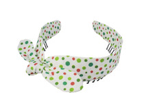 Headband -  Christmas Modern Dots On Bow Faux Tie