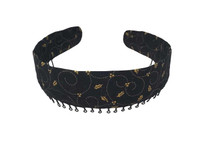 Headband -  Black with Golden Holly Berry