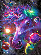 Space Unicorn - Premium Diamond Painting - Round - 40x50 - Free Shipping