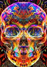 Multi-Colored Skull - Premium Diamond Painting - Round - 40x50 - Free Shipping
