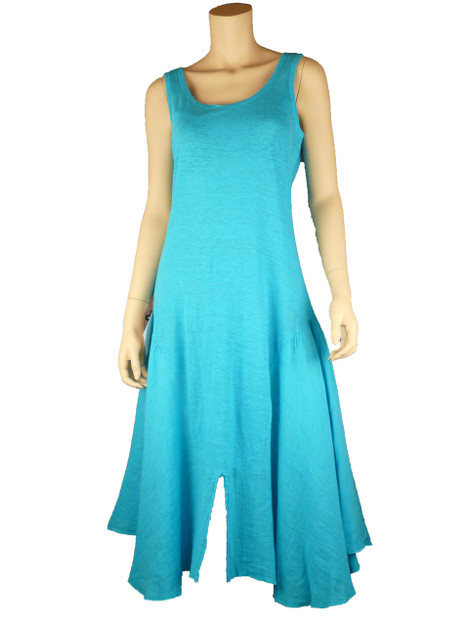 Color Me Cotton CMC Cool & Chic Linen Dress in Caribe Blue CLEARANCE ...