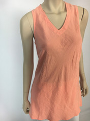 Color Me Cotton CMC Linen Sleeveless Sabrina Top in Light Coral Sale