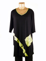 Inside Out Black with Lime Green Accents Tunic 