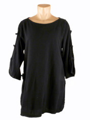 Chic Open Sleeve 100% Cotton Tunic   Black CLEARANCE SALE Last One XSmall 