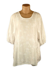 Tianello Cotton Embroidered Blouse in White Last One - Small