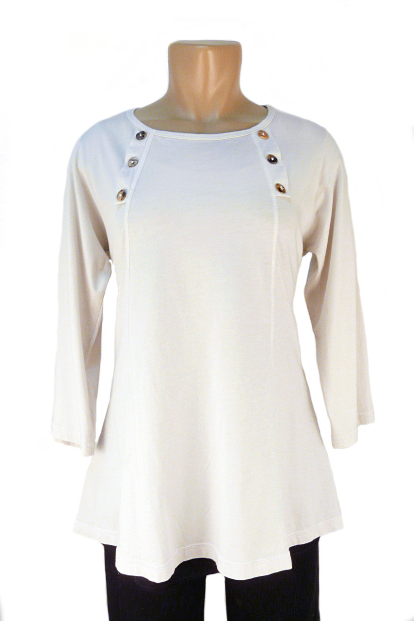color me cotton cmc long top in white