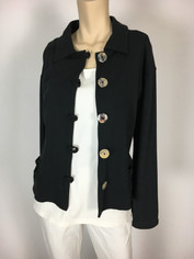 Color Me Cotton French Terry Jen Jacket in Black Medium 