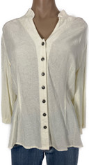 Tencel Jacquard Kelly Shirt in Ivory by Tianello XLarge