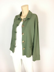 Color Me Cotton French Terry Jen Jacket in Juniper Berry  Small