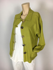 Color Me Cotton French Terry Jen Jacket in Fern Green Clearance  Small