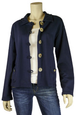 Color Me Cotton Jen Jacket in Navy Blue Clearance Price