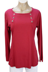 Color Me Cotton CMC Supima Cotton Laurie Top in True Red Last One Small on Sale