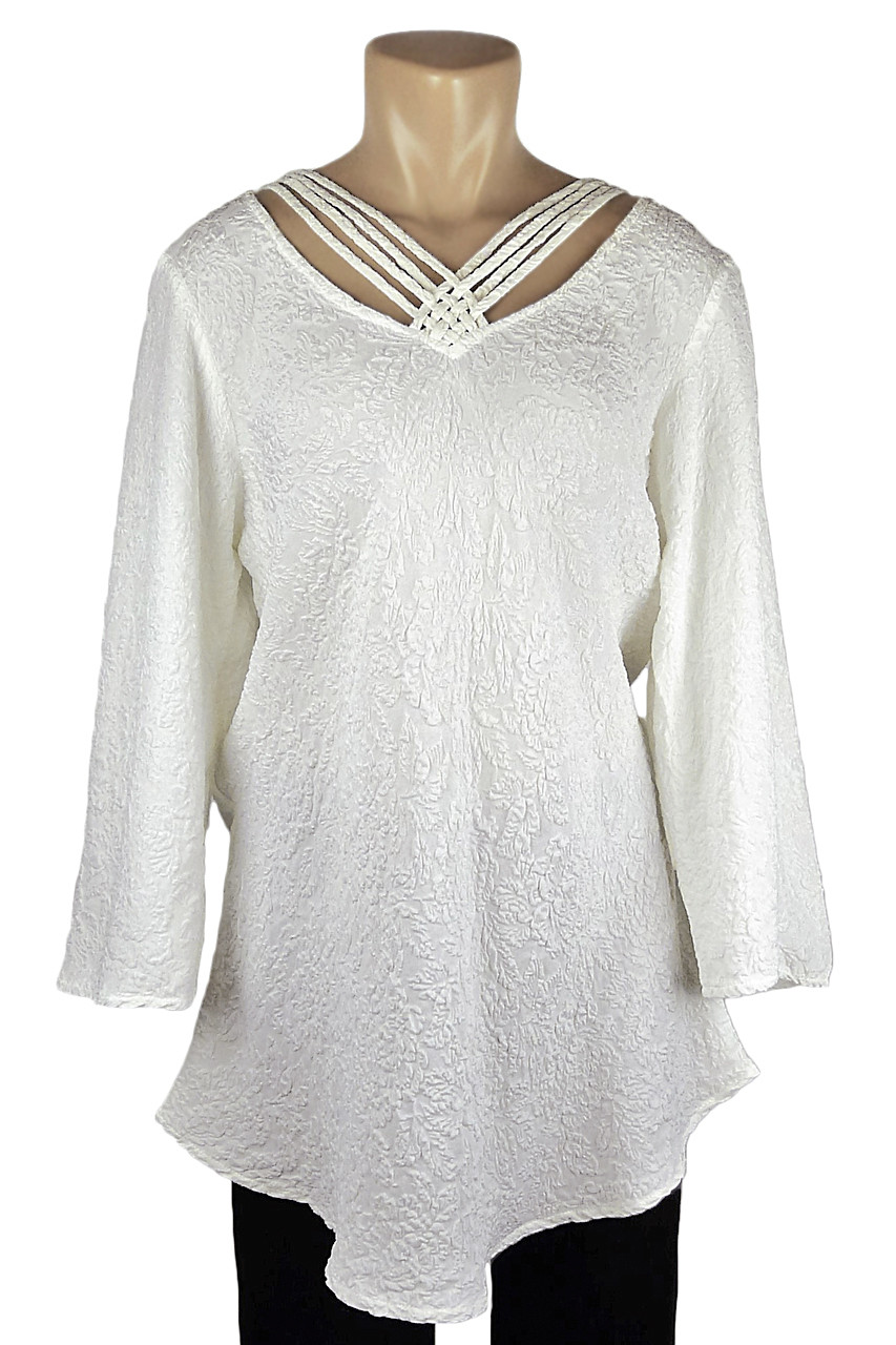 URU Luxury Clothing Silk Bias Cut Cruise Style Blouse in Winter White ...