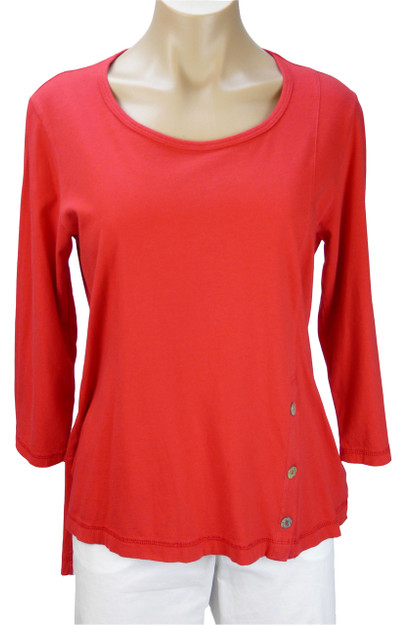 Color Me Cotton CMC Supima Jersey Tenley Top in True Red on Sale