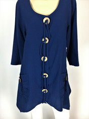 Color Me Cotton CMC Amy Tunic Top in Navy  Blue Medium   Sale
