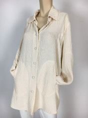 URU Clothing Silk Tuscan Shirt in Ivory (fits L - 1X) 